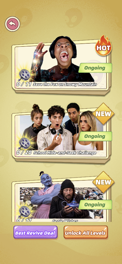 PlayXmos interactive game — character interaction screen